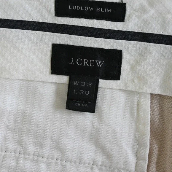 J.CREW 33x30 H4145 Khaki Stretch Cotton Somelos Ludlow Slim‎ Mens Dress Pants